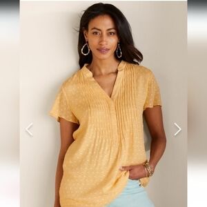 Soft Surroundings OffShore Top Polka Dot Soft Flowy Boho Beach Grannycore XS